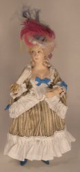 18th Century Lady in Striped Dress by Diego De Ambrogio