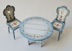 Tryolean Style Hand Painted Table & 2 Chairs #L