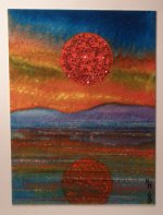 Sunset on the Lake Painting by Helene Howes