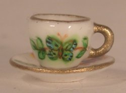 Butterfly Garden Cup & Saucer Green by Christopher Whitford