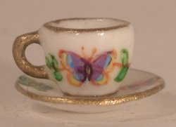 Butterfly Garden Cup & Saucer Purple by Christopher Whitford