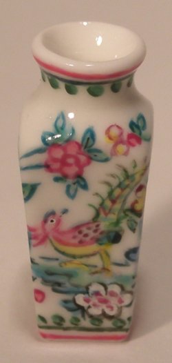 Exotic Bird Square Vase by Christopher Whitford