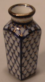 "Lomonosov" Blue Net Square Vase by Christopher Whitford