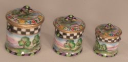 Scenic Check Canister Set by Christopher Whitford