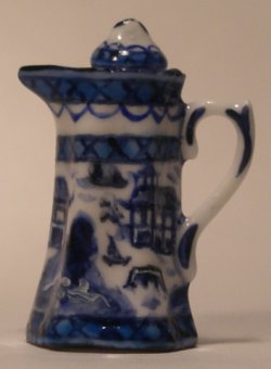 Blue Canton Chocolate Pot by Christopher Whitford