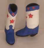 Blue Cowboy Boots Red Stars by Prestige Leather