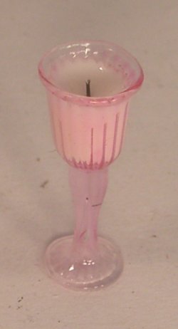 Candle in Tall Holder Pink by Syreeta's Miniatures