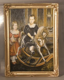 Children w/Rocking Horse by Christopher Whitford