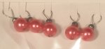 Red Pearl Christmas Ornaments set of 5 by Doll House Shoppe