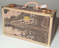 Iguana Exotic Skin Grey Large Suitcase by Jose Gomez