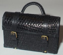 Iguana Exotic Skin Black Briefcase by Jose Gomez