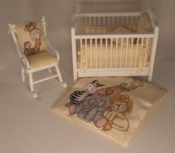 Jungle Theme Crib Set of 3 by Lorraine Scuderi