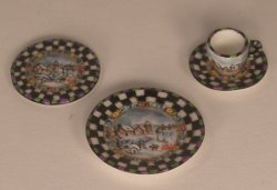 Village Check 4 Pc Place Setting by Christopher Whitford