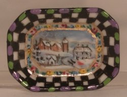 Village Check Rectangle Tray by Christopher Whitford