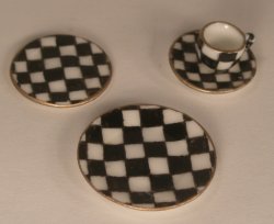 Jester Check 4 Pc Place Setting by Christopher Whitford