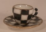 Jester Check Cup & Saucer by Christopher Whitford