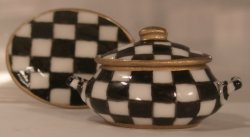 Jester Check Oval Tureen w/Tray by Christopher Whitford