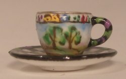 Scenic Check Cup & Saucer by Christopher Whitford
