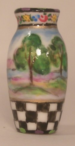 Scenic Check Vase by Christopher Whitford