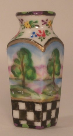Scenic Check Square Vase by Christopher Whitford