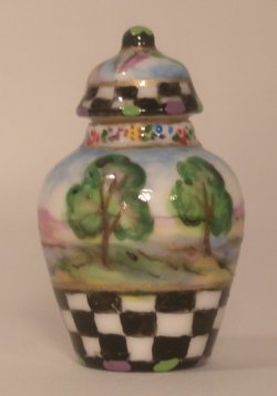 Scenic Check Temple Jar by Christopher Whitford