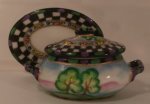 Scenic Check Oval Tureen w/Tray by Christopher Whitford