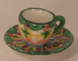 Flower Check Cup & Saucer by Christopher Whitford