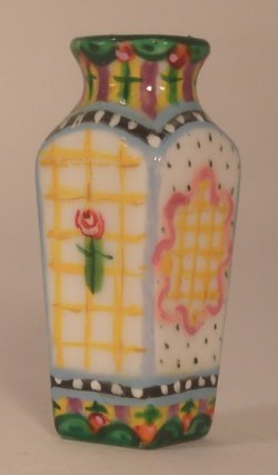 Flower Check Square Vase by Christopher Whitford