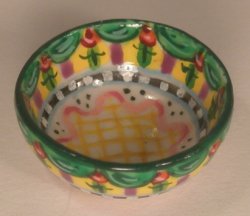 Flower Check Serving Bowl by Christopher Whitford
