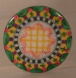 Flower Check Round Platter by Christopher Whitford