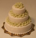 Tired Cake w/Green Flowers by Cristina Minischetti