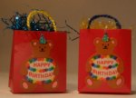 Designer Gift Bags Happy Birthday Bear set of 2 Patricia Hopkins