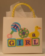 Designer Gift Bags It's A Girl! w/duck set of 2 Patricia Hopkins