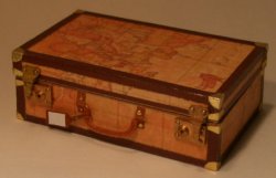 World Print Large Suitcase by Jose Gomez