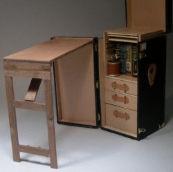 Black Lizard Trunk w/Portable Desk by Jose Gomez