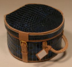 Iguana Exotic Skin Blue Large Hat Box by Jose Gomez