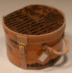 Iguana Exotic Skin Orange Large Hat Box by Jose Gomez