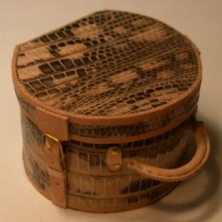 Iguana Exotic Skin Brown Small Hat Box by Jose Gomez