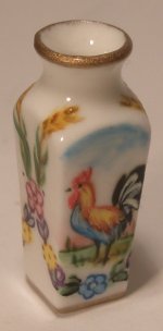 Provencal Coq Square Vase by Christopher Whitford