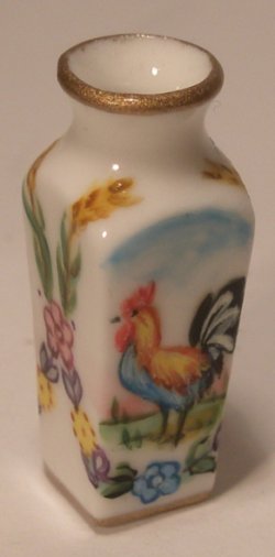 Provencal Coq Square Vase by Christopher Whitford
