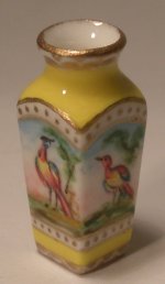 French Peacock Square Vase by Christopher Whitford
