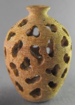 Pierced Soapstone Vessel Turning #23 by Jeff Spera