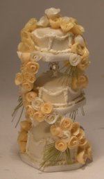 Three Tired Peaches & Cream Wedding Cake by Linda Cummings