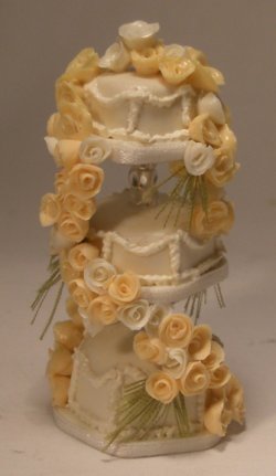 Three Tired Peaches & Cream Wedding Cake by Linda Cummings