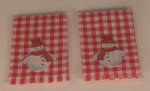 Kitchen Towel set of 2 Snowman Red by Barbara Hill