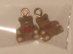 Teddy Bear Ornaments set of 2 by Doll House Shoppe