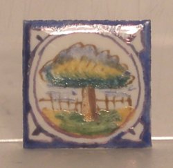 Hand Painted Porcelain Tile #62 by Tiny Ceramics