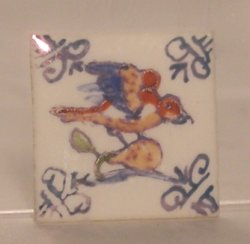 Hand Painted Porcelain Tile #60 by Tiny Ceramics