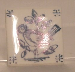 Hand Painted Porcelain Tile #57 by Tiny Ceramics