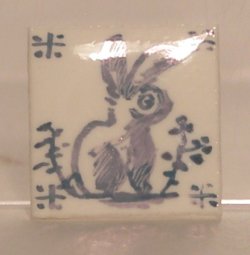 Hand Painted Porcelain Tile #54 by Tiny Ceramics